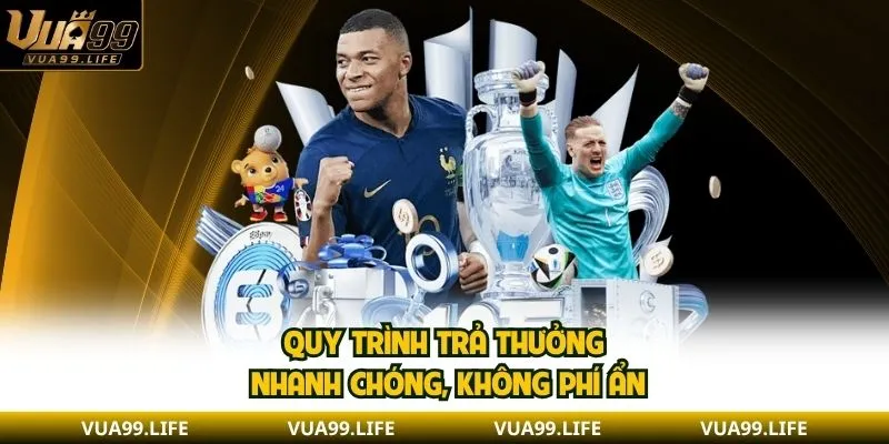 Quy trình trả thưởng nhanh chóng, không phí ẩn